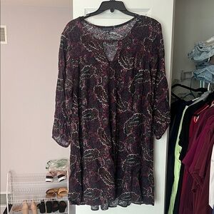 American Eagle Outfitters Black and Pink Floral Tunic